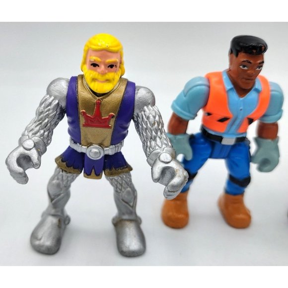Fisher Price Imaginext 5 Figures 2.25 In Construction Workers Knight King Brave - Picture 3 of 15